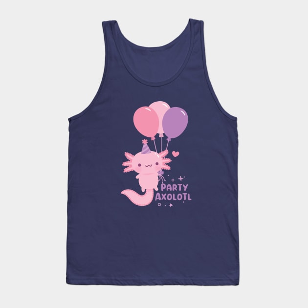 Cute Party A Lot Axolotl Balloons Tank Top by rustydoodle